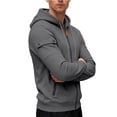thumbnail image 6 of RYDCOT Cargo Hoodie with Zipper Pockets, Midweight Fleece, Full Zip Hooded Sweatshirt for Men Dark Gray, 6 of 8