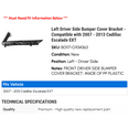 thumbnail image 2 of Left Driver Side Bumper Cover Bracket - Compatible with 2007 - 2013 Cadillac Escalade EXT 2008 2009 2010 2011 2012, 2 of 2