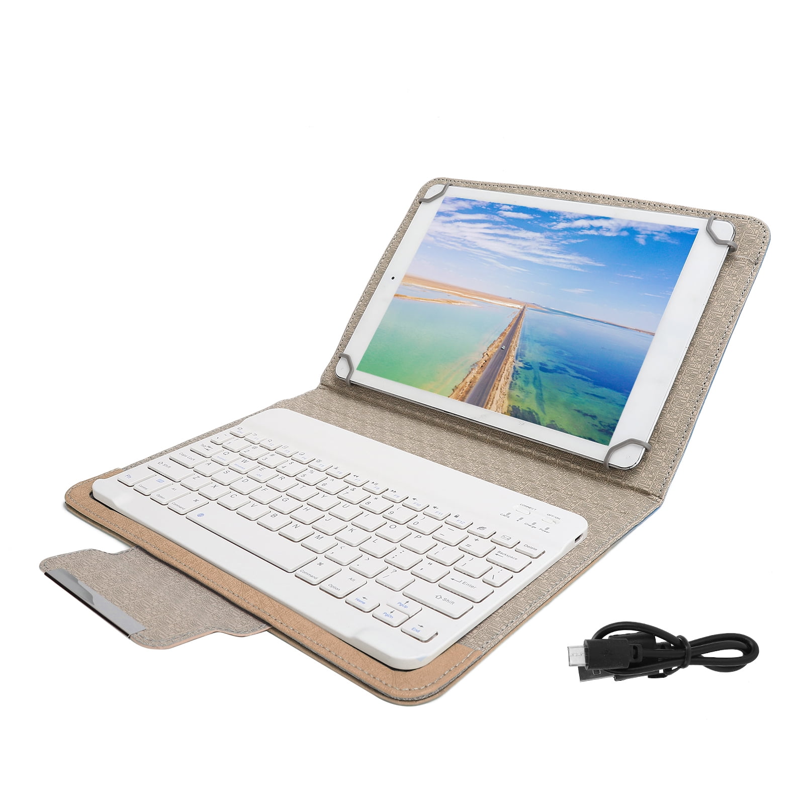 Universal 10 Inches Tablet Case and Rechargeable Keyboard Set