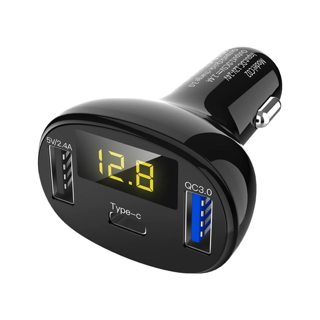 Youkk USB and Type C Car Charger Fast Charge QC3.0 Car Charger Adapter for Car Mobile Phone