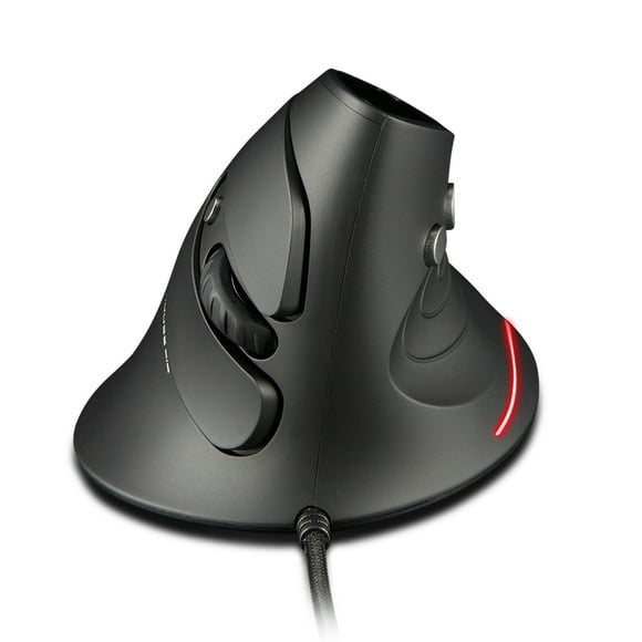 ZELOTES Souris Ergonomique Filaire USB ZELOTES T-30 avec 6 Boutons, 4 Niveaux de DPI Réglables (800-3200), Idéale pour Windows et Mac, Design Noir Élégant
