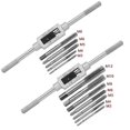 thumbnail image 1 of M3-M12 8/6 PCS Metric Hand Tap Set HSS Right-handed Tapping Drill Thread Punching Wrench Hand Tools Male to Make Thread in Steel, 1 of 5
