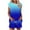 Blue, variant on Chbgutlmr Summer Outfits for Women 2 Piece V Neck Short Sleeve T Shirts Color Block Slim Shorts Casual Running Sets