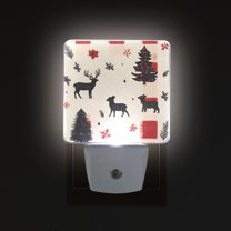 Yayeee LED Night Light for The Home Plug in With Light Sensors 2 Pack, Christmas Forest