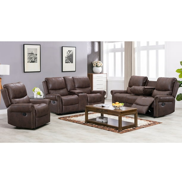 Recliner Sofa Living Room Set Reclining, Leather Motion Sofa Sets