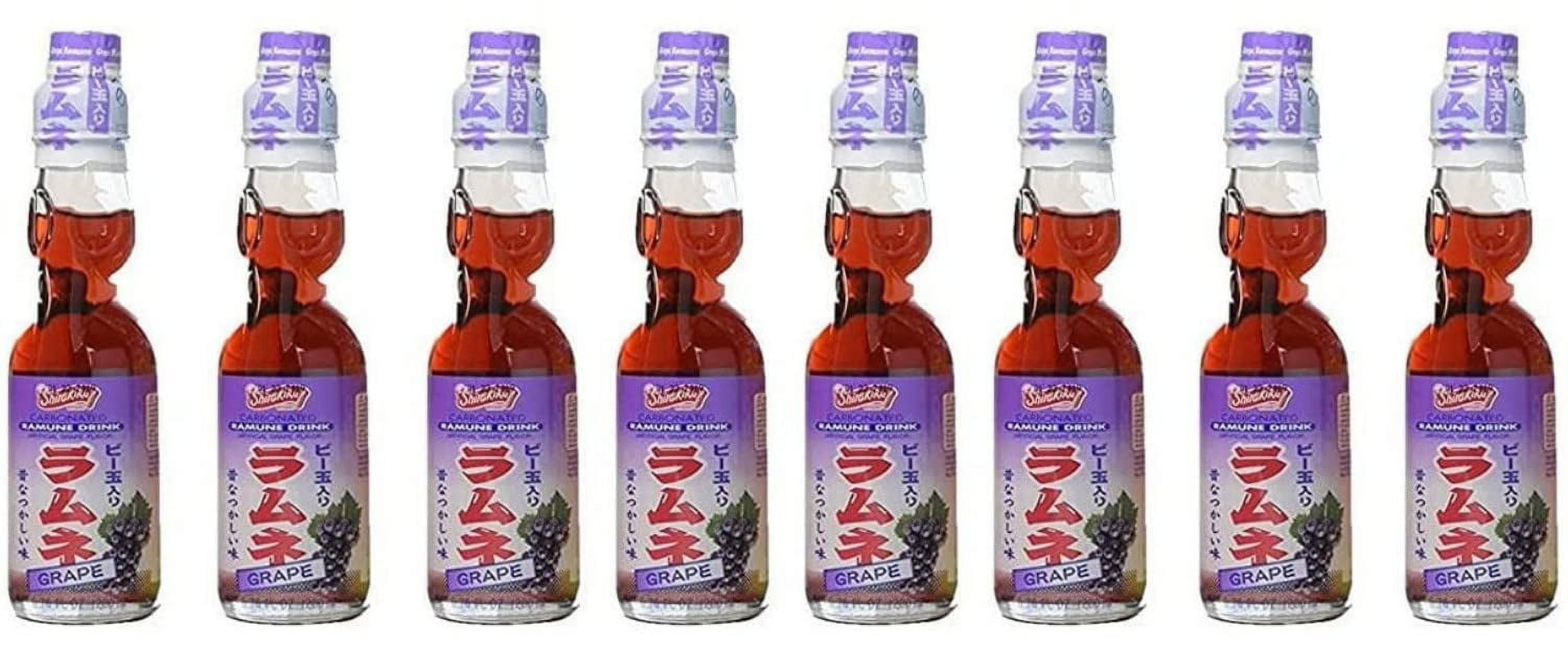 Sangaria Ramune Japanese Soda Variety Pack - 7 Flavors, Marble Bottle, 6.76 Fl Oz Each (Original, Strawberry, Melon, Etc.)