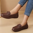 thumbnail image 5 of Domzle Women's Comfortable Faux Leather Penny Loafers Slip On Business Casual Dress Shoes Lightweight Office Work Flats Everyday Walking Shoes for Women Coffee, 5 of 7