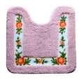 thumbnail image 5 of Dtchengua Soft Floral Non-Slip Toilet Contour Rug, Contour Bath Rug, Soft Shaggy U-Shaped Toilet Floor Mat for Bathroom 20×20 Inch,Purple, 5 of 7