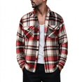 thumbnail image 2 of Turilly Plus Size Men's Brushed Plaid Flannel Shirt Jacket Button Down with Chest Pockets for Fall Winter Daily, 2 of 2