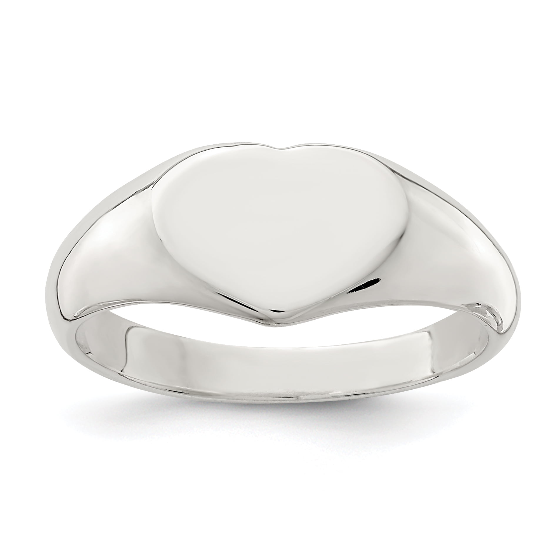 NEW GENUINE STERLING SILVER 925 HEART SIGNET RING CHOOSE YOUR SIZE & GEMSTONE