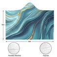 thumbnail image 3 of Wearable Blanket,Blue Gold Marble Pattern Hooded Wearable Flannel Blanket for Adults & Teens,Winter Poncho Shawl Wrap Cape Cozy Anti-Pill,60"x80", 3 of 5