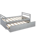 thumbnail image 5 of Miniyam Wood Twin Size Bed with Trundle, Storage Drawers for Kids, Gray, 5 of 8