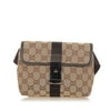 Pre-Owned Gucci GG Belt Bag Canvas Fabric Brown