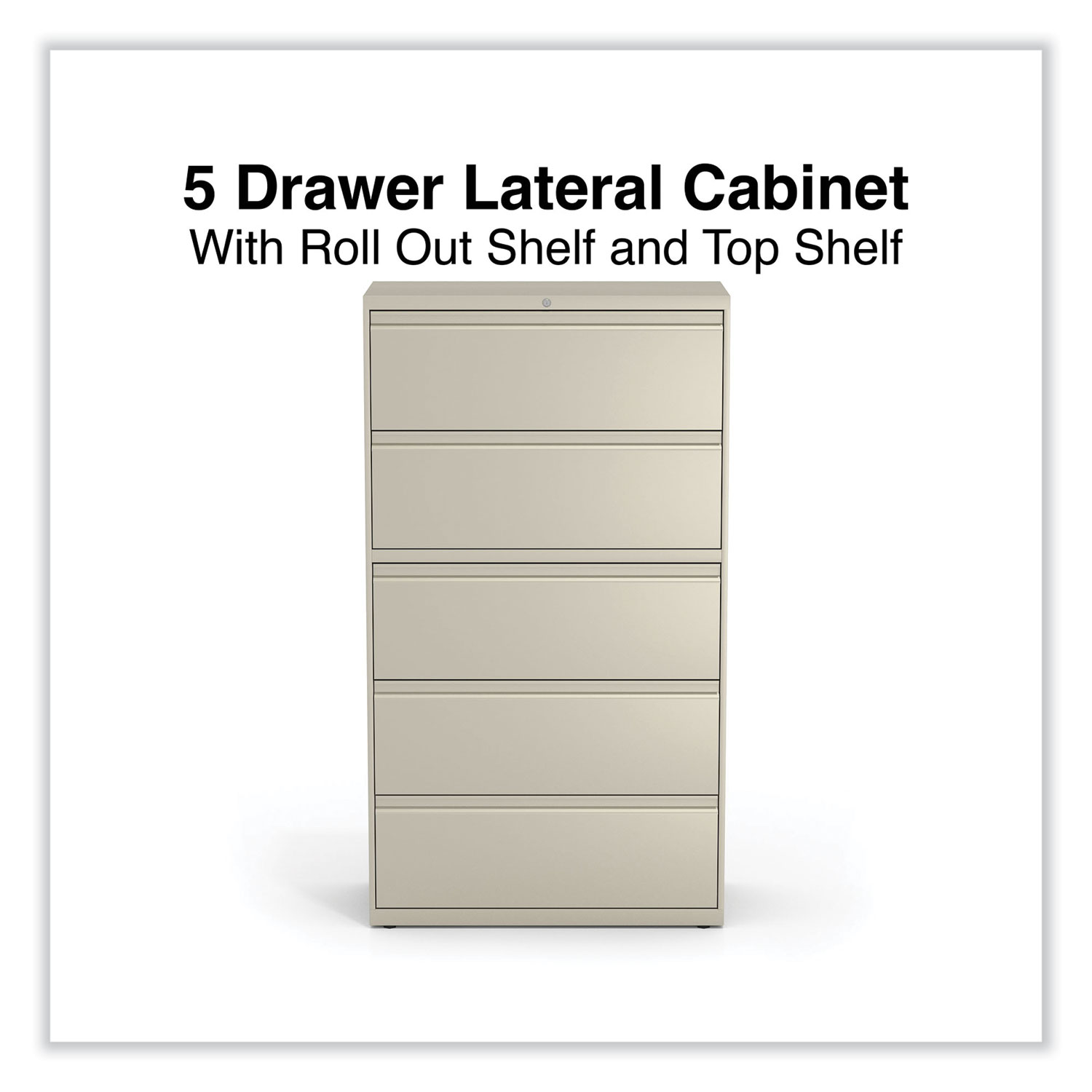 Alera Lateral File, 5 Legal/Letter/A4/A5-Size File Drawers, Putty, 36" x 18.63" x 67.63" - image 2 of 7