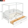 Twin Size Canopy Daybed, Canopy Platform Bed with 3 in 1 Drawers, Wood Twin Canopy Bed Frame