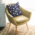 thumbnail image 2 of Throw Pillow Covers 24x24 Inch, Rabbit Floral Decorative Pillow Cases for Couch Sofa Bed, Cherry Blossom Japanese Style Navy Blue Cotton Linen Square Home Decor Pillowcases with Hidden Zipper, 2 of 7