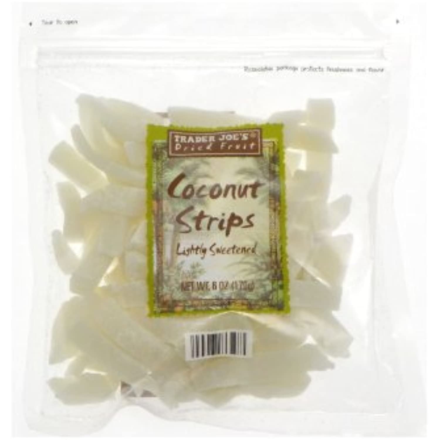 3 Pack TJ Dried Fruit Coconut Strips Lightly Sweetened