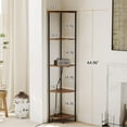 thumbnail image 3 of SUNMORY 5 Tier 65 in Wood and Metal Walnut Corner Bookcase with 2 USD Ports and 2 Power Outlets, 3 of 7
