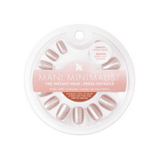 Olive & June Instant Mani Minimalist Squoval Extra Short Press-On Nails, Taupe Jelly Chrome, 42 Pieces
