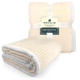 thumbnail image 4 of PAVILIA Premium Chevron Sherpa Blanket Twin Size | Soft Reversible Latte Fleece Blanket Throw | Plush, Fuzzy Throw for Bed, TV Blanket| Lightweight Microfiber, 60x80 Inches, 4 of 7