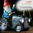 thumbnail image 6 of Alpine Corporation 10-Inch Solar Green Tractor Riding Gnome with Cool White LED Lights, 6 of 13