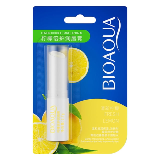 Bioaqua Natural Fruit Extract Lip Balm - Hydrating, Non-Greasy, Lip Tone Brightening, Lip Line Fading (Avocado, Lemon, Honey Options)