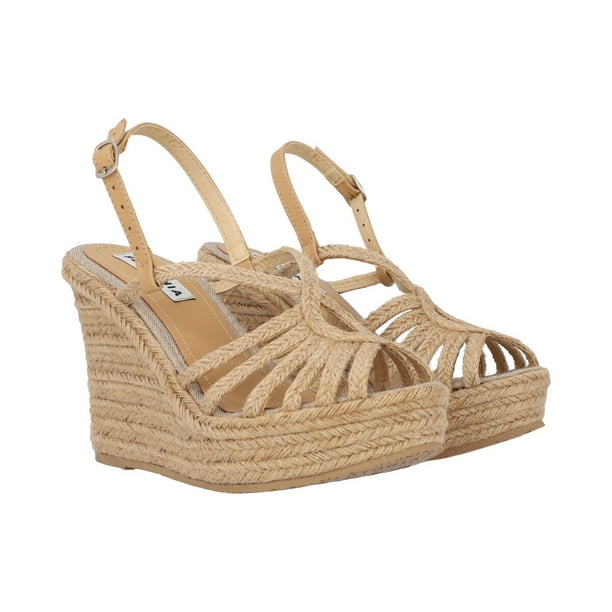 Sandalia Plataforma Con Yute Natural Con Látigos Estilizados Para Mujer Platonia ITZEL-01-NATURAL