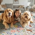 thumbnail image 2 of Washable Area Rug, Non-Slip Low Pile Stain Resistance Rug with Peacock and Deer, Animal Carpet for Living Room, Bedroom, Dining Room, 2 of 8