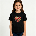 thumbnail image 2 of Girls Graphic Tees Strawberry Heart Love Kids T Shirt Cute Sweet 100% Cotton Short Sleeve Soft Tops 4-13Y, 2 of 5