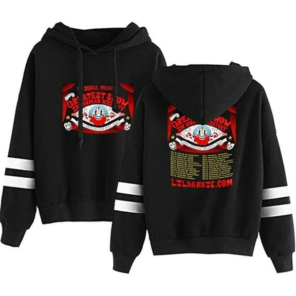 Lil Darkie 2025 Tour Merchandise Hoodie Unisex Pocketless Double Bar Sleeve Pullover
