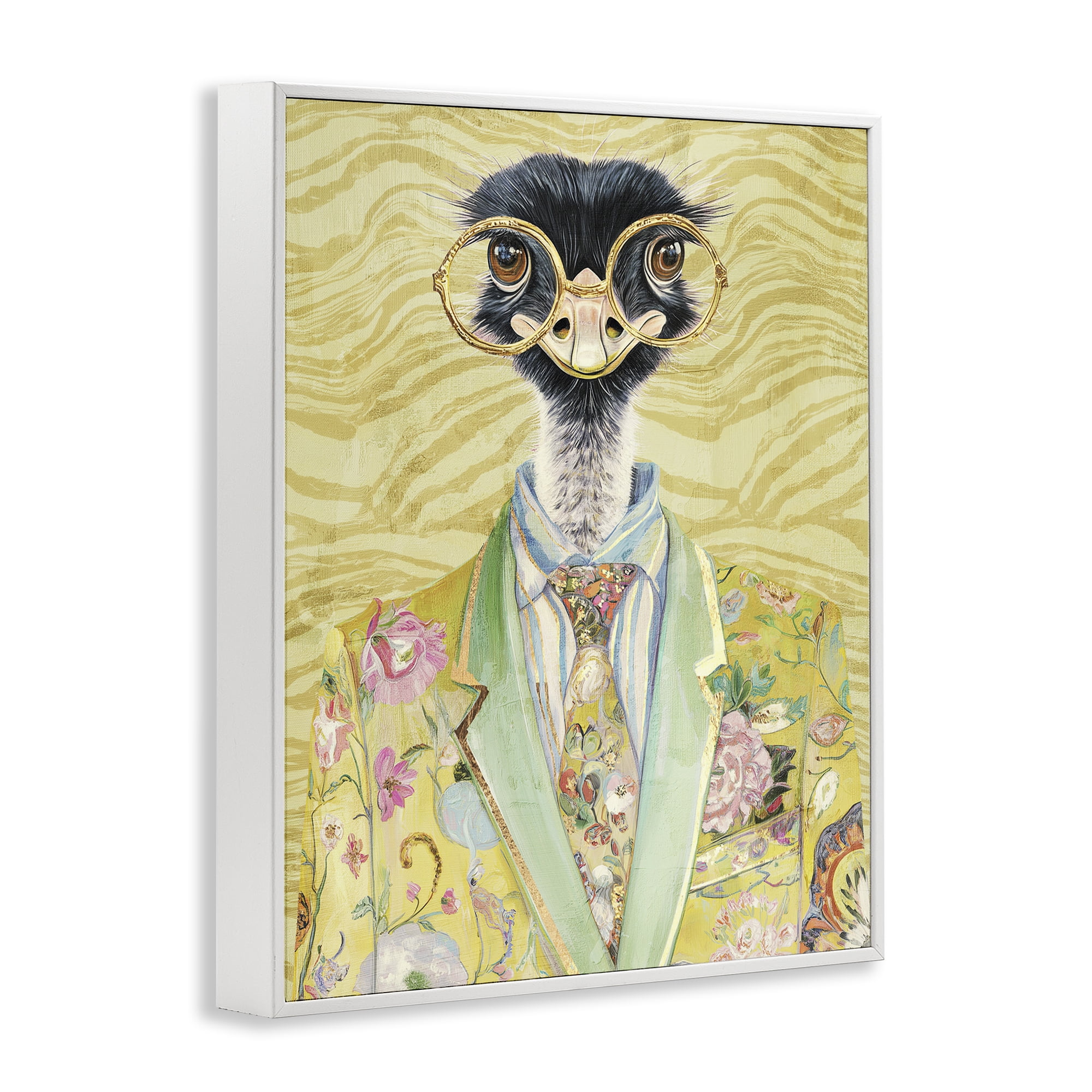Stupell Industries Dandy Ostrich Portrait White Framed Giclee Art, design by Svetlana Aleynikova