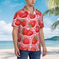 thumbnail image 6 of Strawberry Men'S 3d Print Casual Button Down Shirts, Novelty Hawaiian Short Sleeves S, 6 of 8