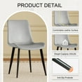 thumbnail image 3 of Modern Dining Chairs (Set of 4), Floral Grey PU Leather Seats, Black Carbon Steel Legs, 3 of 9