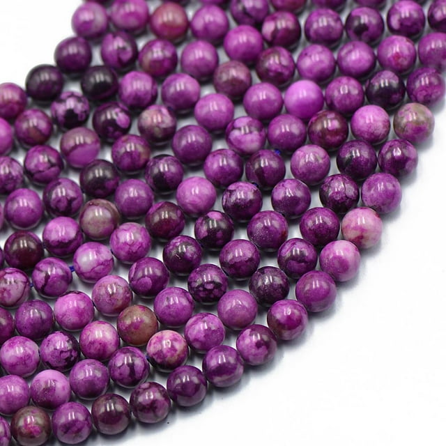 Collar de de Joyería, Sueltas de Bricolaje de 15 ", Piedra de Charoita Púrpura forma Mm Hugo Piedra preciosa redonda de charoita púrpura