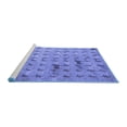 thumbnail image 2 of Ahgly Company Machine Washable Indoor Round Abstract Blue Modern Area Rugs, 5' Round, 2 of 4