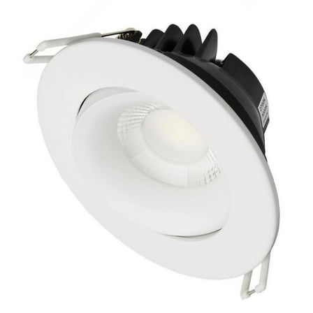 Satco S11624R1 3.5-Inch Low-Profile LED Gimbaled Directional Architectural Downlight, CCT Selectable 2700K/3000K/ 3500K/4000K/5000K, 3.5 Inches, White