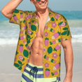 thumbnail image 7 of Gaeub Strawberry Print Men's Hawaiian Shirt,Button Down Short Sleeves Shirts,Tropical Beach Casual Button Down Shirts,Small, 7 of 7