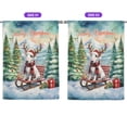 thumbnail image 2 of Merry Christmas Santa Reindeer Antlers Bull Terrier Sleigh Xmas Winter Holiday House Flag 28x40in Double Sided Bully Dog Lovers Gifts Idea Outdoor Decor - 00023, 2 of 5