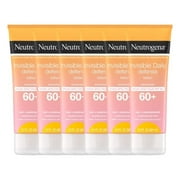 Invisible Daily Sunscreen Lotion SPF 60 - Water Resistant Sun Block Lotion Oxybenzone Free Sunscreen for Face | Moisturizing & Quick Drying Skin Sun Protection| Travel Size, 3 OZ Per Pack, Pack of 6