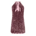 thumbnail image 7 of Levmjia Women Sequin Mini Dress Hanging Neck Sleeveless Solid Color Off Shoulder Casual Party Cocktail With Night Out Club Vacation Daily Wear, 7 of 7