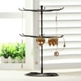 thumbnail image 3 of Redempat 2-Tier Rotatable Jewelry Metal Earrings Necklace Hanging Bracelet Stand Multifunction Display Organizer Home Bar Black, 3 of 6