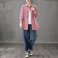 thumbnail image 5 of PIKADINGNIS Pink Corduroy Shirt Coat Women Single-breasted Loose Casual Blusas Jacket Female Korean Turndown Collar Shirts Tops, 5 of 6