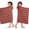 thumbnail image 4 of Red Christmas Tree Pattern Hooded Bath Towel，60"x35" for Ages 3 To 12 Kids, Quick Dry Lightweight Soft Microfiber Hood Beach Towel Cover Up for Kids, 4 of 7