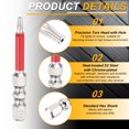thumbnail image 3 of Uxcell 5 piezas de destornillador Torx TT10 de 1/4" de vástago hexagonal de 2" (50 mm) magnético, a prueba de manipulaciones, brocas de estrella de 6 puntos, destornilladores industriales de acero S2., 3 of 6