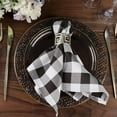 thumbnail image 4 of Efavormart 25 Pack | Black/White Buffalo Plaid Cloth Dinner Napkins, Gingham Style | 15"x15", 4 of 10