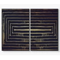 thumbnail image 3 of PixonSign Canvas Print Wall Art Set Rectangular Maze Pattern Abstract Shapes Illustrations Modern Art Contemporary Dramatic Warm Black and Gold for Living Room, Bedroom, Office - 16"x24"x2, 3 of 5