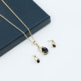 thumbnail image 5 of Rosec Jewels Nature Inspired Leaf Jewelry Set with Black Onyx and Moissanite - AAA Grade, 18K Yellow Gold, 5 of 7