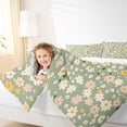 thumbnail image 3 of Erosebridal Cute Daisy Flower Queen Comforter Set for Girls, Green Bedding Comforter Set, Reversible 2 Pieces, 1 Comforter and 2 Pillowcases, 3 of 6