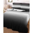 thumbnail image 3 of Quilts Twin Size Bedding Set, Black Ombre Lightweight Quilted Comforter, Aesthetic Art Farmhouse Gradient Black Soft Reversible Bedspread Coverlet with Pillow Covers for All Season, 68" x 86", 3 of 7