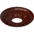 thumbnail image 3 of Ekena Millwork 11 3/8"OD x 3 5/8"ID x 1 1/8"P Leaf Ceiling Medallion (Fits Canopies up to 4 3/4"), Hand-Painted Brushed Mahogany, 3 of 7